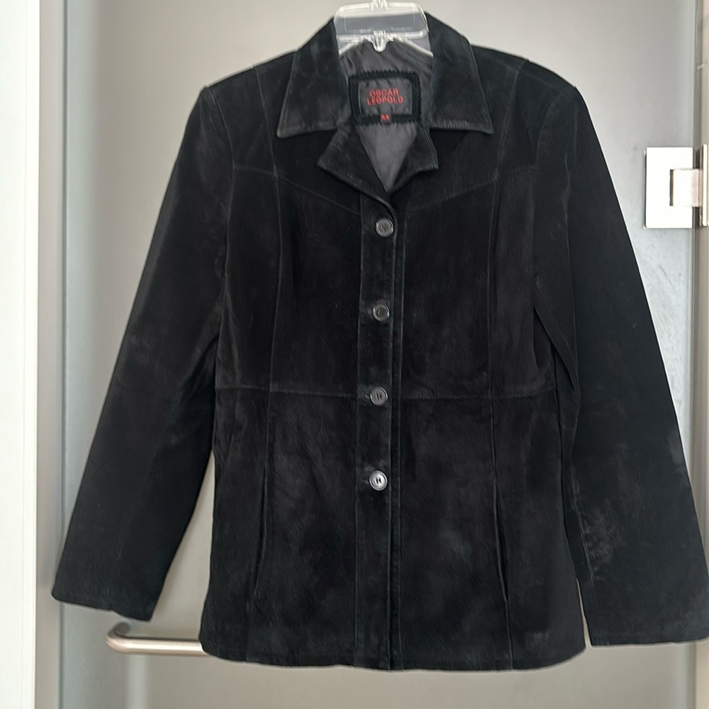 BLACK SUEDE JACKET BY OSCAR LEOPOLD